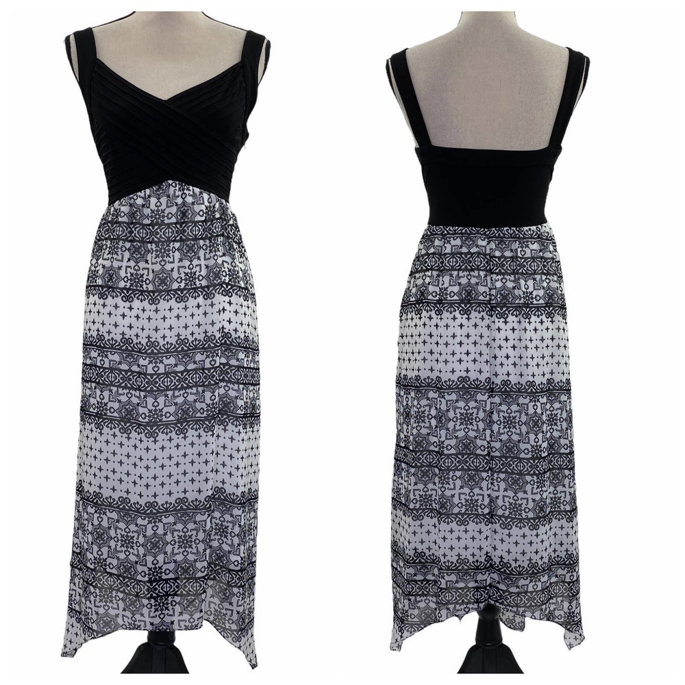 SAMI & Jo Black & White Sleeveless Sheath Dress PL